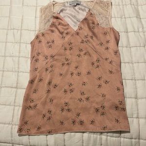 All saints dusty rose tank with lace